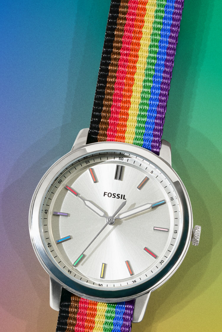 Pride watches with choice of rainbow straps