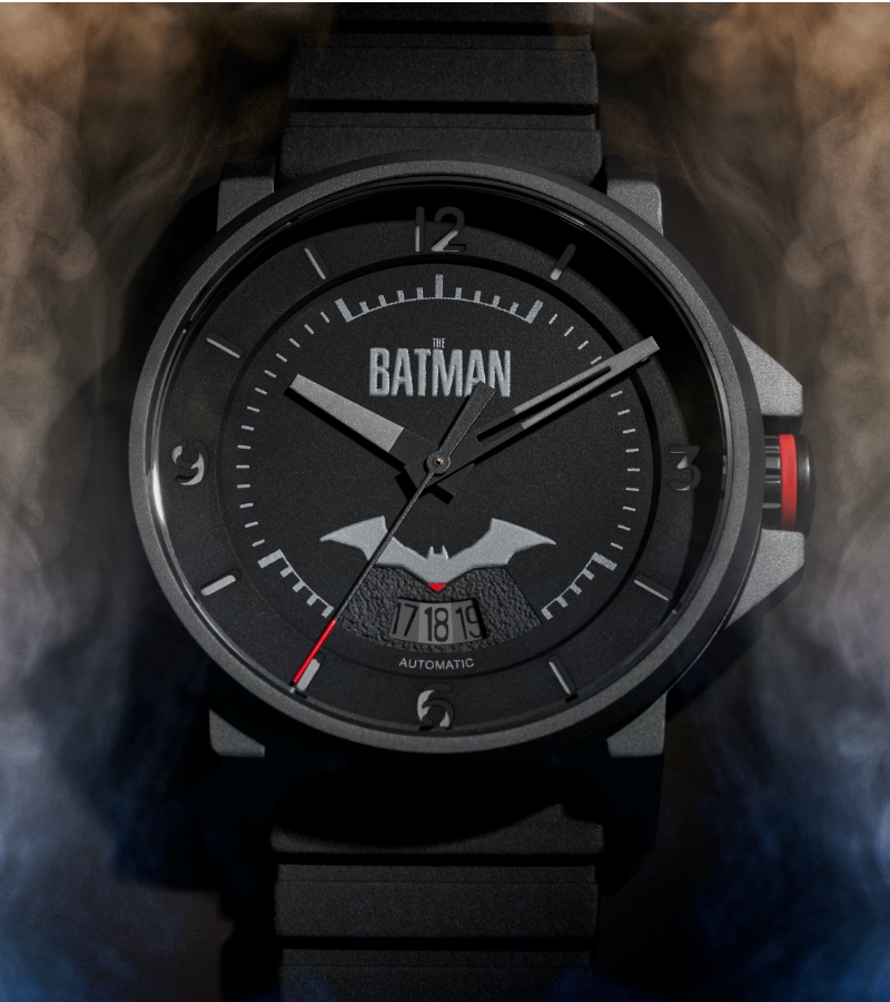 The black Batman x Fossil watch.