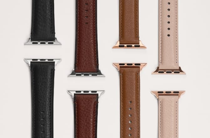 Quatre bracelets de montre pour Apple Watch®.
