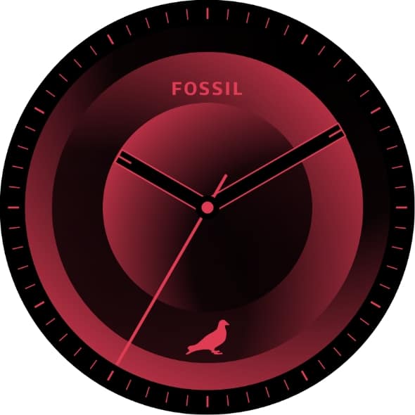 A Fossil Staple Pigeon watch face