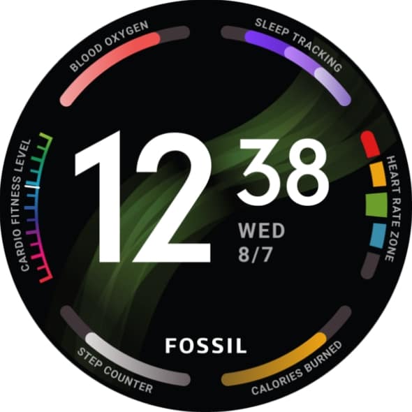 A Fossil Wellness watch face