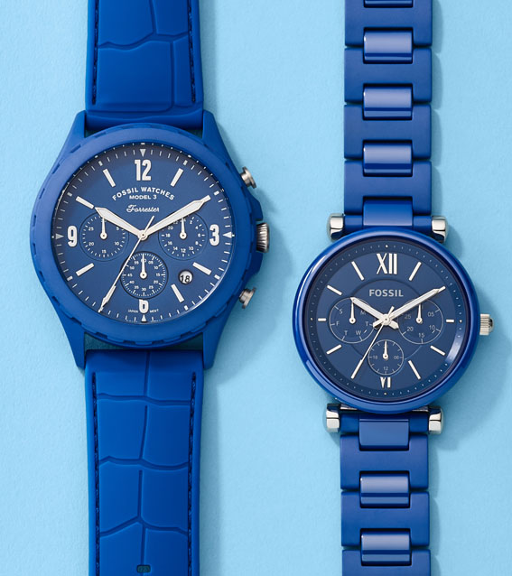 Collection of blue Ceramic watches.