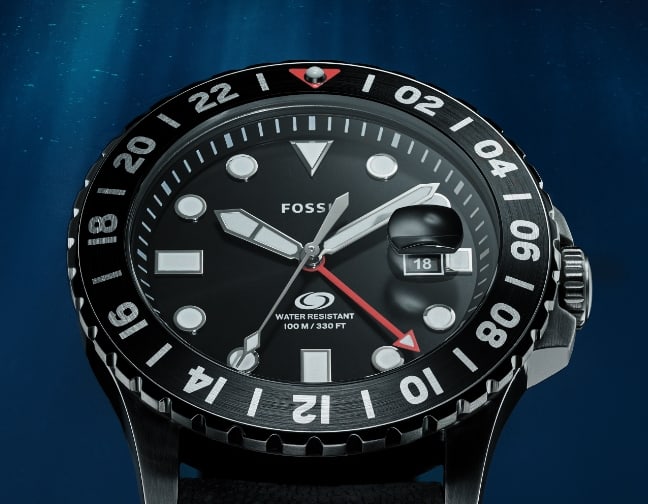 The Fossil Blue GMT watch.
